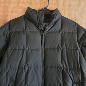 Eddie Bauer WeatherEdge Goose Down Puffer Jacket‎ Black Mens Large Quilted Coat